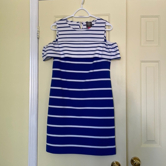 Blue and white striped dress - Picture 1 of 3